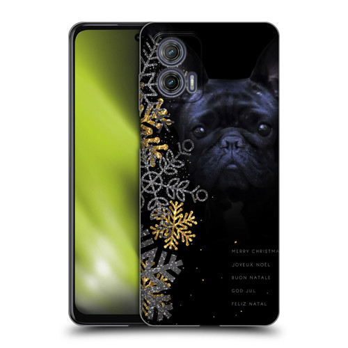 Klaudia Senator French Bulldog 2 Snow Flakes Soft Gel Case for Motorola Moto G73 5G