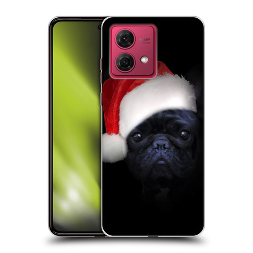 Klaudia Senator French Bulldog 2 Christmas Hat Soft Gel Case for Motorola Moto G84 5G