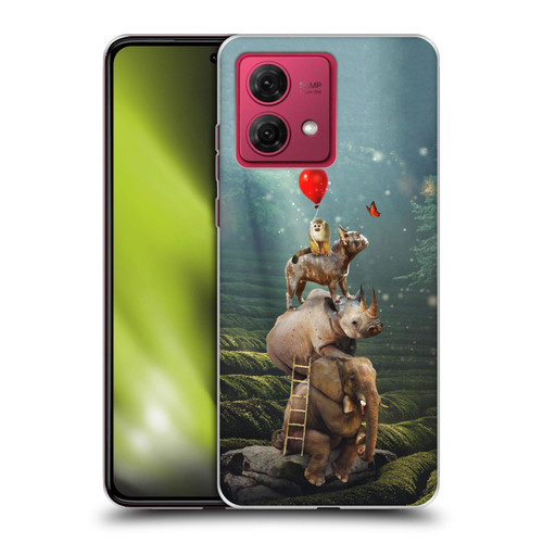Klaudia Senator French Bulldog 2 Friends Reaching Butterfly Soft Gel Case for Motorola Moto G84 5G