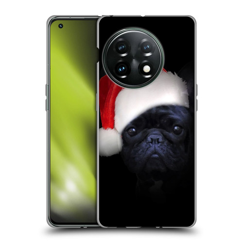 Klaudia Senator French Bulldog 2 Christmas Hat Soft Gel Case for OnePlus 11 5G