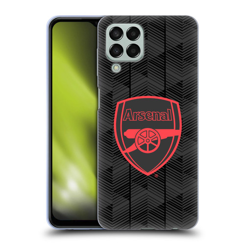 Arsenal FC Crest and Gunners Logo Black Soft Gel Case for Samsung Galaxy M33 (2022)