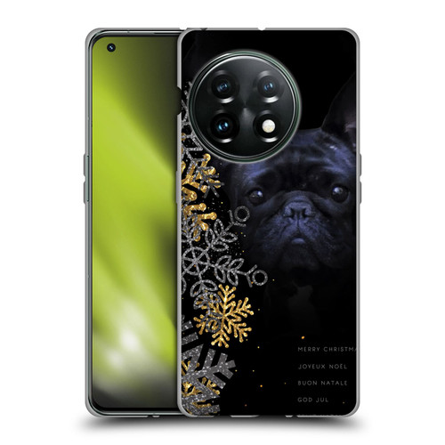 Klaudia Senator French Bulldog 2 Snow Flakes Soft Gel Case for OnePlus 11 5G