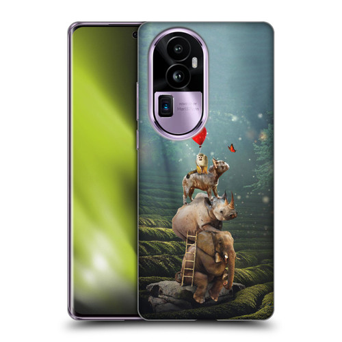 Klaudia Senator French Bulldog 2 Friends Reaching Butterfly Soft Gel Case for OPPO Reno10 Pro+