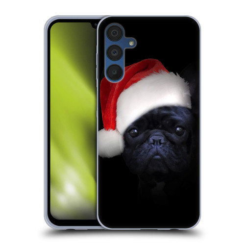 Klaudia Senator French Bulldog 2 Christmas Hat Soft Gel Case for Samsung Galaxy A15