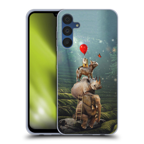 Klaudia Senator French Bulldog 2 Friends Reaching Butterfly Soft Gel Case for Samsung Galaxy A15