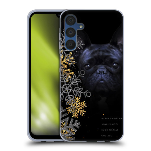 Klaudia Senator French Bulldog 2 Snow Flakes Soft Gel Case for Samsung Galaxy A15