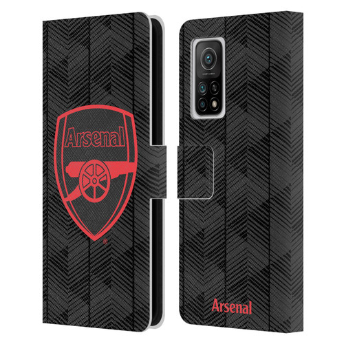 Arsenal FC Crest and Gunners Logo Black Leather Book Wallet Case Cover For Xiaomi Mi 10T 5G