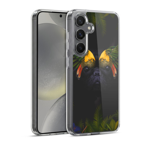 Klaudia Senator French Bulldog 2 Bird Feathers Soft Gel Case for Samsung Galaxy S24 5G & MagSafe