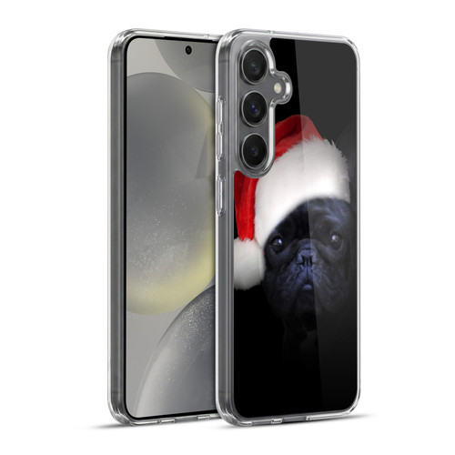 Klaudia Senator French Bulldog 2 Christmas Hat Soft Gel Case for Samsung Galaxy S24+ 5G & MagSafe