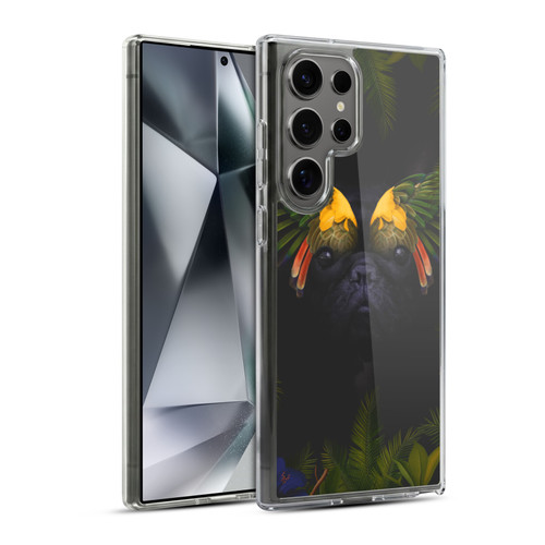 Klaudia Senator French Bulldog 2 Bird Feathers Soft Gel Case for Samsung Galaxy S24 Ultra 5G & MagSafe