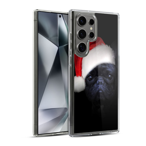 Klaudia Senator French Bulldog 2 Christmas Hat Soft Gel Case for Samsung Galaxy S24 Ultra 5G & MagSafe