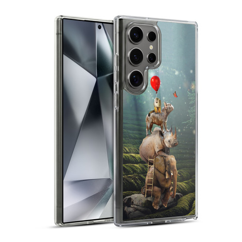 Klaudia Senator French Bulldog 2 Friends Reaching Butterfly Soft Gel Case for Samsung Galaxy S24 Ultra 5G & MagSafe