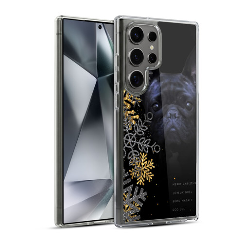 Klaudia Senator French Bulldog 2 Snow Flakes Soft Gel Case for Samsung Galaxy S24 Ultra 5G & MagSafe