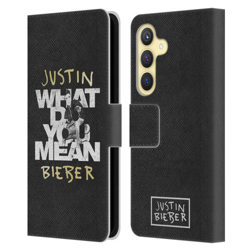 Justin Bieber Purpose B&w What Do You Mean Typography Leather Book Wallet Case Cover For Samsung Galaxy S24 5G