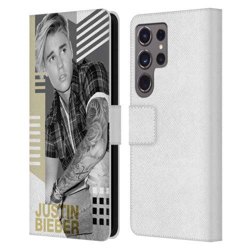 Justin Bieber Purpose B&w Calendar Geometric Collage Leather Book Wallet Case Cover For Samsung Galaxy S24 Ultra 5G
