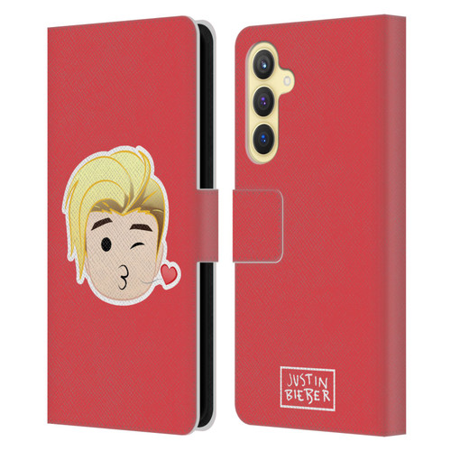 Justin Bieber Justmojis Kiss Leather Book Wallet Case Cover For Samsung Galaxy S23 FE 5G