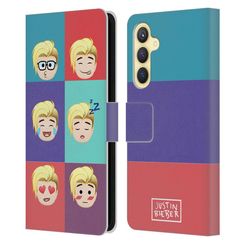 Justin Bieber Justmojis Cute Faces Leather Book Wallet Case Cover For Samsung Galaxy S23 FE 5G