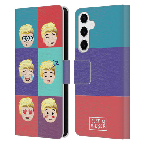 Justin Bieber Justmojis Cute Faces Leather Book Wallet Case Cover For Samsung Galaxy S24+ 5G