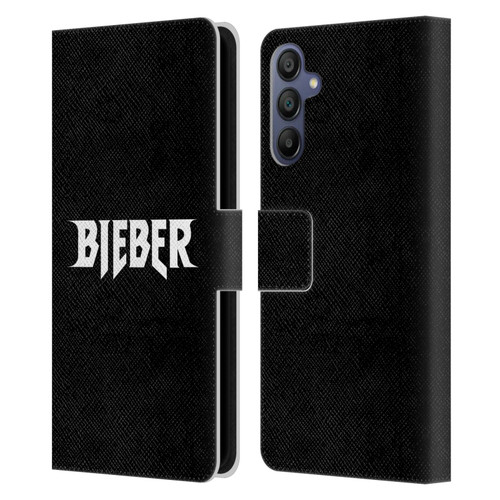 Justin Bieber Tour Merchandise Logo Name Leather Book Wallet Case Cover For Samsung Galaxy A15