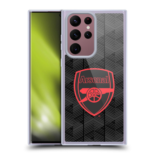 Arsenal FC Crest and Gunners Logo Black Soft Gel Case for Samsung Galaxy S22 Ultra 5G