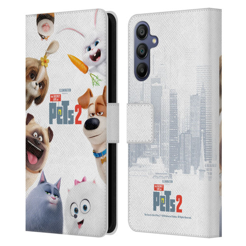 The Secret Life of Pets 2 Character Posters Group Leather Book Wallet Case Cover For Samsung Galaxy A15