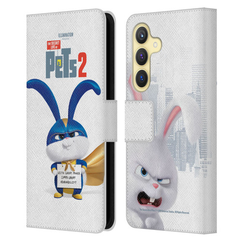 The Secret Life of Pets 2 Character Posters Snowball Rabbit Bunny Leather Book Wallet Case Cover For Samsung Galaxy S24 5G