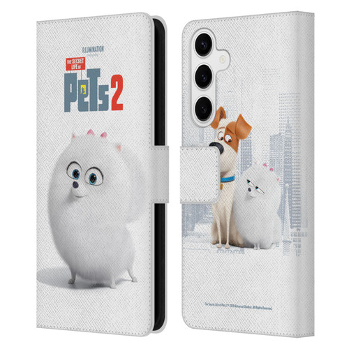 The Secret Life of Pets 2 Character Posters Gidget Pomeranian Dog Leather Book Wallet Case Cover For Samsung Galaxy S24+ 5G