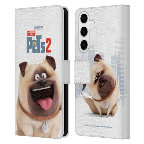 The Secret Life of Pets 2 Character Posters Mel Pug Dog Leather Book Wallet Case Cover For Samsung Galaxy S24+ 5G