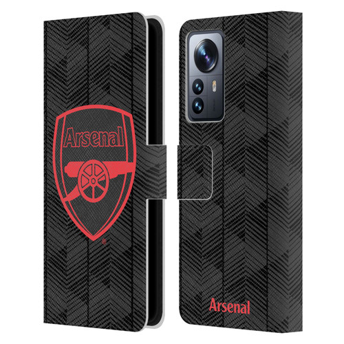 Arsenal FC Crest and Gunners Logo Black Leather Book Wallet Case Cover For Xiaomi 12 Pro