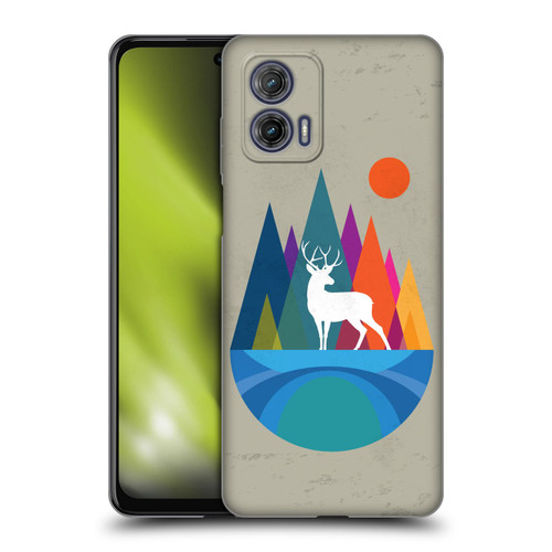 Dave Loblaw Contemporary Art Mountain Deer Soft Gel Case for Motorola Moto G73 5G