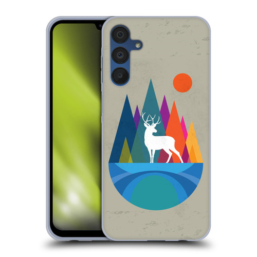 Dave Loblaw Contemporary Art Mountain Deer Soft Gel Case for Samsung Galaxy A15