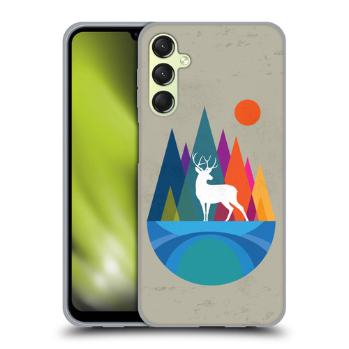 Dave Loblaw Contemporary Art Mountain Deer Soft Gel Case for Samsung Galaxy A24 4G / Galaxy M34 5G