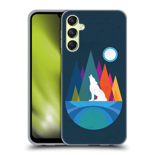 Dave Loblaw Contemporary Art Wolf Mountain With Texture Soft Gel Case for Samsung Galaxy A24 4G / M34 5G