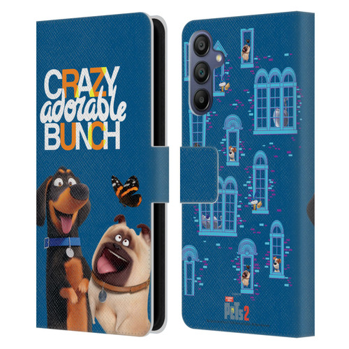 The Secret Life of Pets 2 II For Pet's Sake Group Leather Book Wallet Case Cover For Samsung Galaxy A15