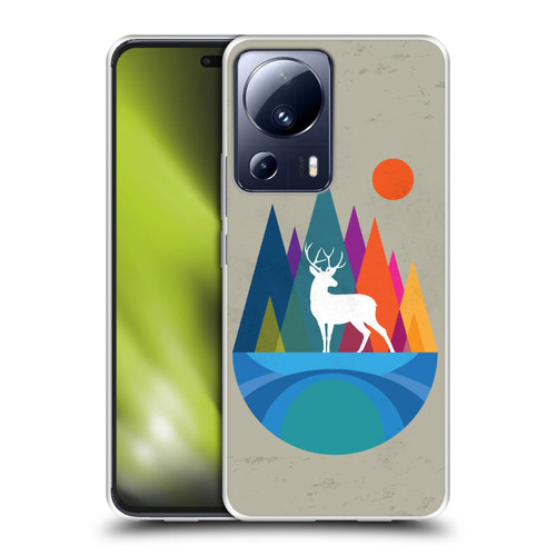 Dave Loblaw Contemporary Art Mountain Deer Soft Gel Case for Xiaomi 13 Lite 5G