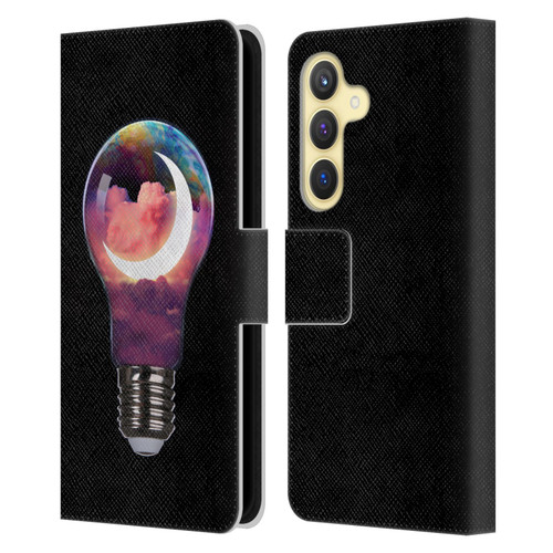 Dave Loblaw Sci-Fi And Surreal Light Bulb Moon Leather Book Wallet Case Cover For Samsung Galaxy S24 5G