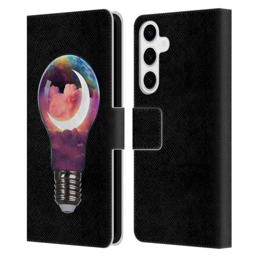 Dave Loblaw Sci-Fi And Surreal Light Bulb Moon Leather Book Wallet Case Cover For Samsung Galaxy S24+ 5G