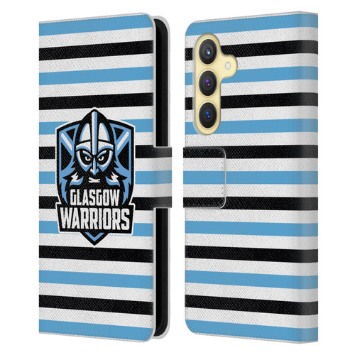 Glasgow Warriors Logo 2 Stripes 2 Leather Book Wallet Case Cover For Samsung Galaxy S24 5G