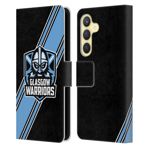Glasgow Warriors Logo 2 Diagonal Stripes Leather Book Wallet Case Cover For Samsung Galaxy S24 5G