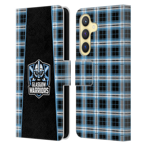 Glasgow Warriors Logo 2 Tartan Leather Book Wallet Case Cover For Samsung Galaxy S24 5G