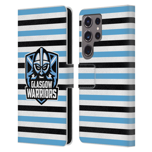 Glasgow Warriors Logo 2 Stripes 2 Leather Book Wallet Case Cover For Samsung Galaxy S24 Ultra 5G