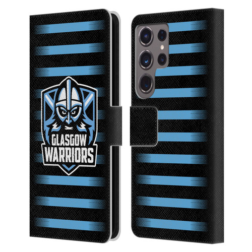 Glasgow Warriors Logo 2 Stripes Leather Book Wallet Case Cover For Samsung Galaxy S24 Ultra 5G