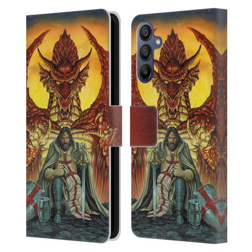 Ed Beard Jr Dragon Friendship Knight Templar Leather Book Wallet Case Cover For Samsung Galaxy A15