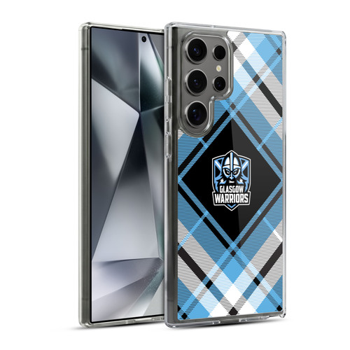 Glasgow Warriors Logo 2 Diagonal Tartan Soft Gel Case for Samsung Galaxy S24 Ultra 5G & MagSafe