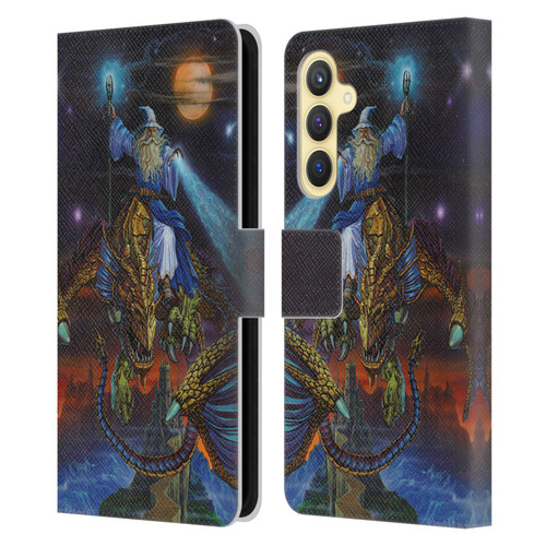 Ed Beard Jr Dragon Friendship Twilight Tempest Leather Book Wallet Case Cover For Samsung Galaxy S23 FE 5G