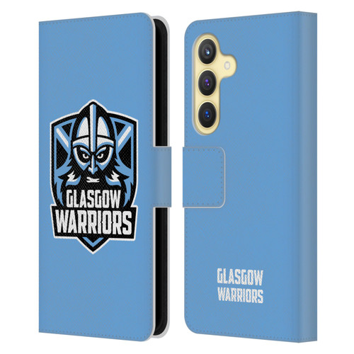 Glasgow Warriors Logo Plain Blue Leather Book Wallet Case Cover For Samsung Galaxy S24 5G
