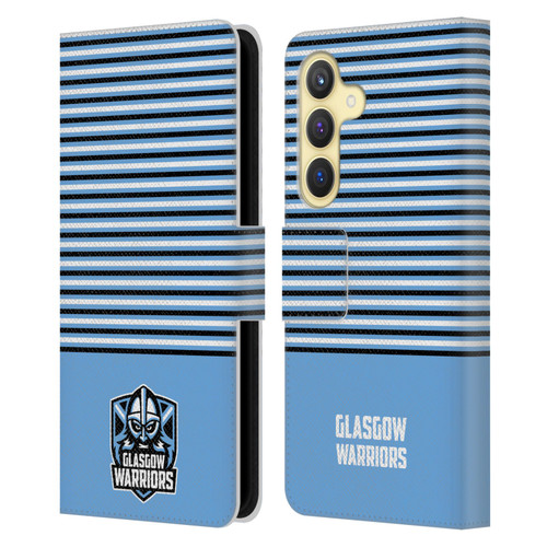 Glasgow Warriors Logo Stripes Blue 2 Leather Book Wallet Case Cover For Samsung Galaxy S24 5G