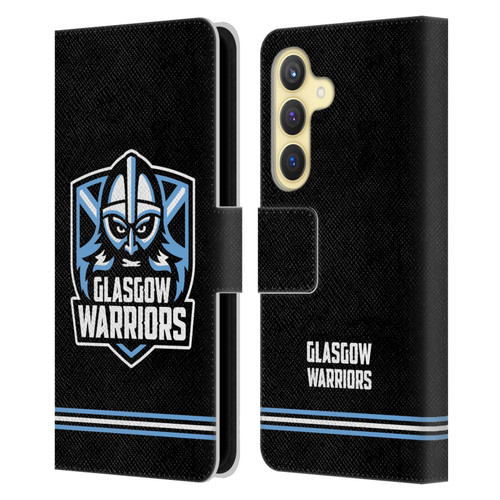 Glasgow Warriors Logo Stripes Black Leather Book Wallet Case Cover For Samsung Galaxy S24 5G