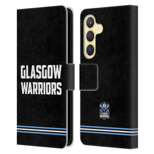 Glasgow Warriors Logo Text Type Black Leather Book Wallet Case Cover For Samsung Galaxy S24 5G