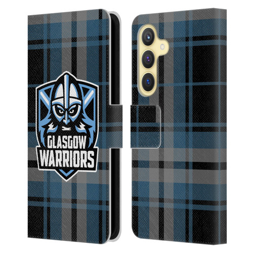 Glasgow Warriors Logo Tartan Leather Book Wallet Case Cover For Samsung Galaxy S24 5G